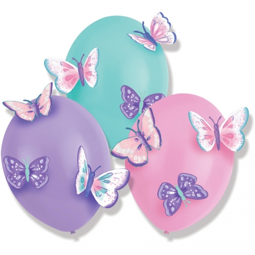 3 Ballons Papillon Vintage 