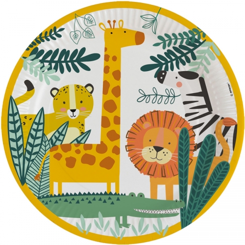 8 Assiettes Animaux de la Jungle 