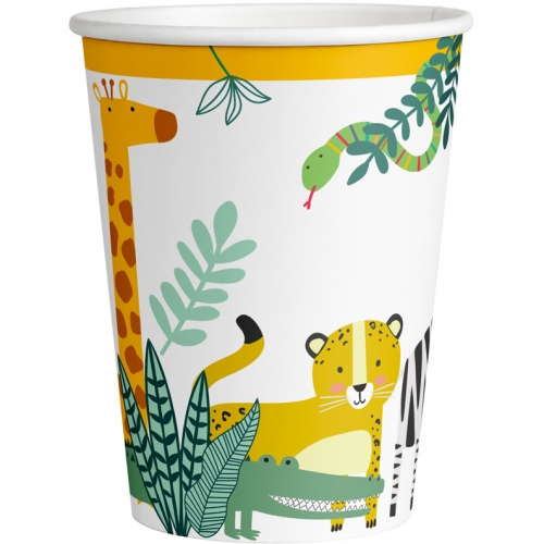 8 Gobelets Animaux de la Jungle 