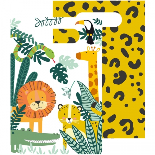 8 Pochettes Cadeaux Animaux de la Jungle 
