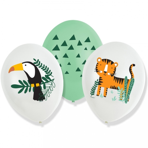 6 Ballons Animaux de la Jungle 