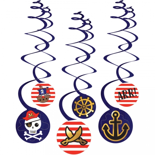 6 Guirlandes Spirales Pirate 