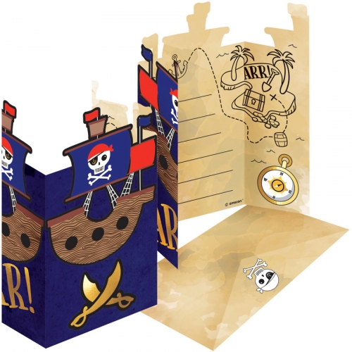 8 Invitations Pirate 