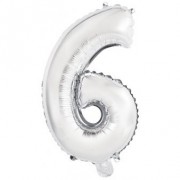 Ballon Chiffre 6 Argent (45 cm)