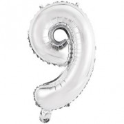 Ballon Chiffre 9 Argent (45 cm)