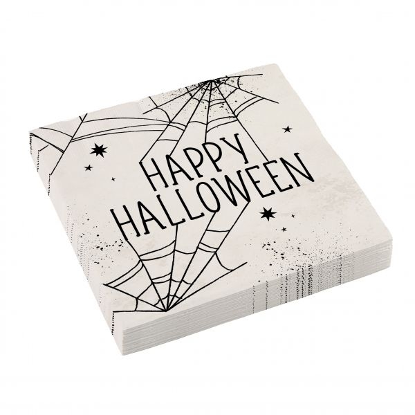 16 Serviettes Halloween Toile D Araigne 