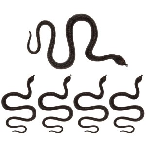 5 serpents Noirs (18 cm) - Plastique