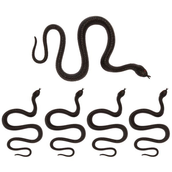 5 serpents Noirs (18 cm) - Plastique 