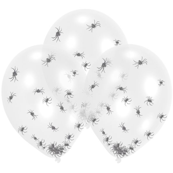 6 Ballons Confettis Araignée 