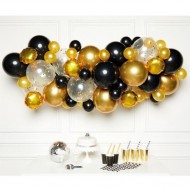 Kit Arche 66 Ballons Noir/Gold