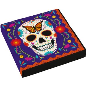 16 serviettes Day Of the Dead Papillon