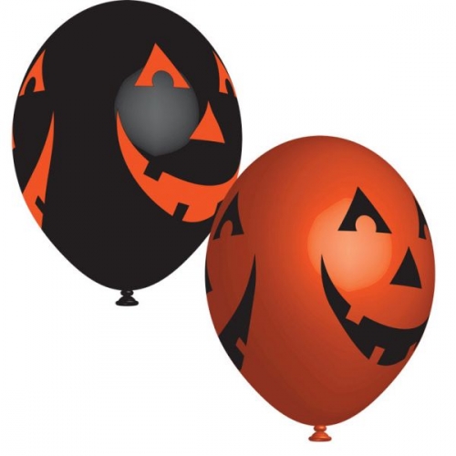 6 Ballons Citrouilles Souriantes 