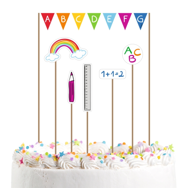 5 Cake Toppers Ecole 