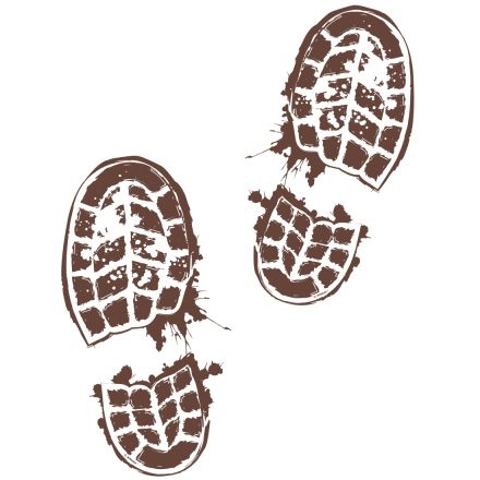 4 Stickers Empreintes Chaussures Boueuses Forêt Hantée 