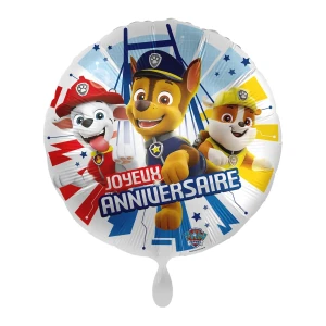 Ballon Aluminium Hlium Pat Patrouille Joyeux Anniversaire -  43 cm