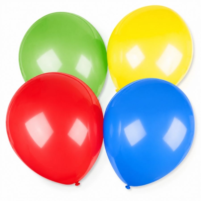 Lot de 4 Ballons Multicolores � Jaune,  Vert,  Rouge et Bleu � � 40 cm 