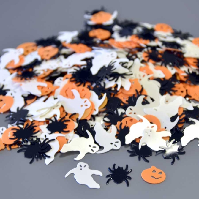 Confettis Halloween Orange / Noir / Blanc 