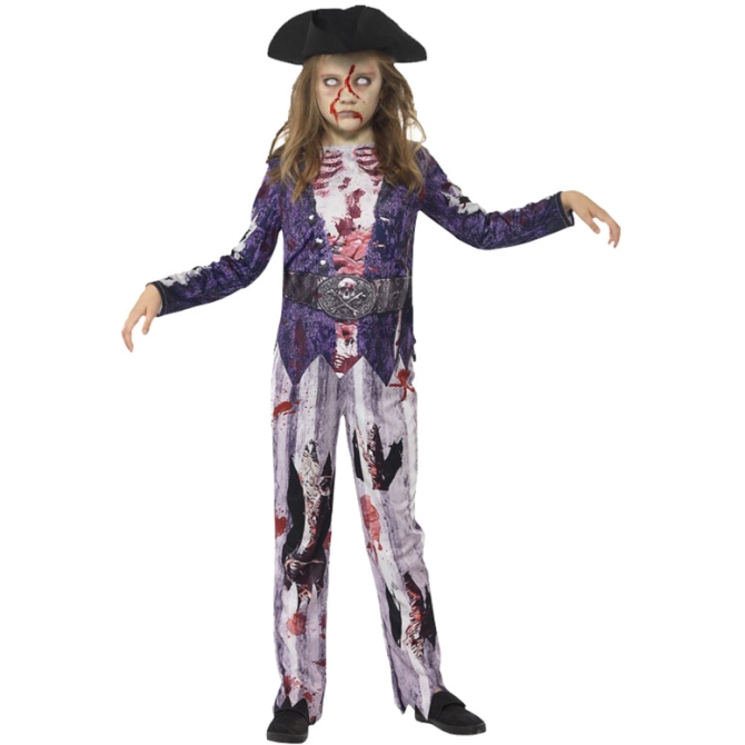 Dguisement Zombie Pirate Fille Taille 4-6 ans 
