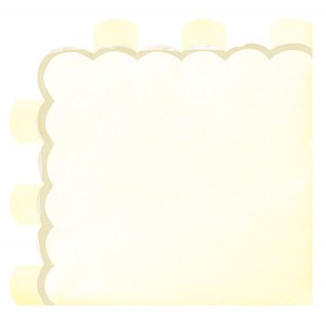 16 Serviettes Festonnes Jaune Pastel