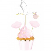 3 Cake Toppers - Baby Rose