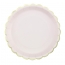 Contient : 1 x 8 Assiettes Festonnes Rose Pastel et Or