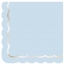 Contient : 1 x 16 Serviettes Festonnes Bleu Pastel et Or