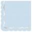 16 Serviettes Festonnes Bleu Pastel et Or