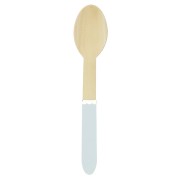 8 Cuillres en Bois Bleu Pastel