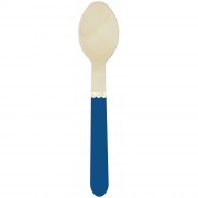 8 Cuillres en Bois Bleu et Or