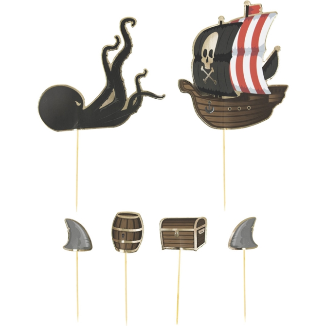 6 Cake Toppers - Pirate 