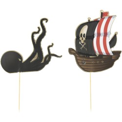 6 Cake Toppers - Pirate. n1