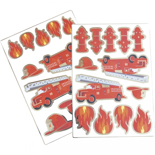 2 Planches de 25 Stickers - Pompiers 