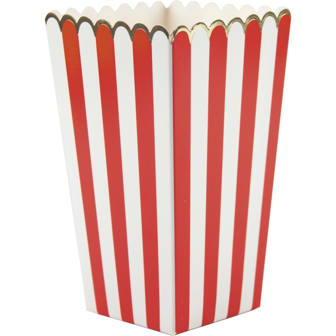 8 Boîtes à Popcorn Rouge / Blanc / Or 