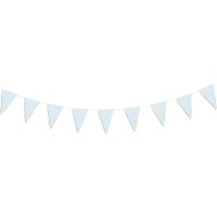 Guirlande Fanions Festonnes Bleu Pastel et Or - 3 m