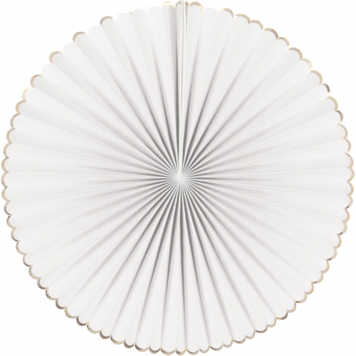 Set 3 Eventails Blanc et Or 