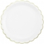 Contient : 1 x 8 Assiettes Festonnes Blanc et Or