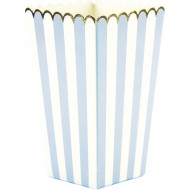 8 Boîtes à Popcorn Bleu Pastel/Blanc/Or