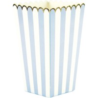 8 Botes  Popcorn Bleu Pastel/Blanc/Or