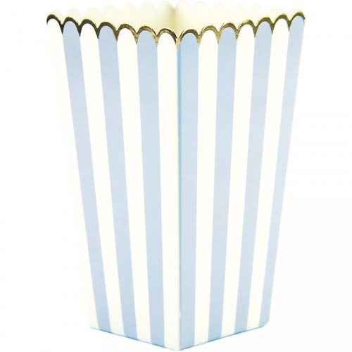8 Botes  Popcorn Bleu Pastel / Blanc / Or 