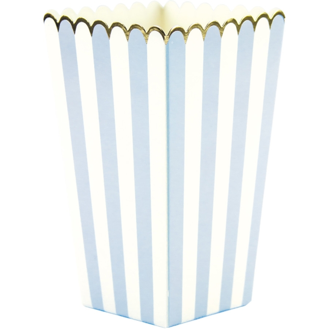 8 Botes  Popcorn Bleu Pastel / Blanc / Or 