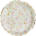 8 Assiettes Festonnes Shabby et Or. n1