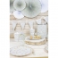 8 Assiettes Festonnes Shabby et Or