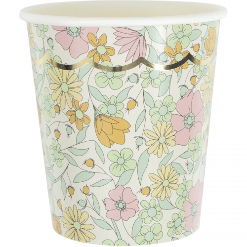 8 Gobelets Festonnes Shabby et Or 