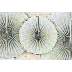 Set 3 Eventails Shabby et Or. n1