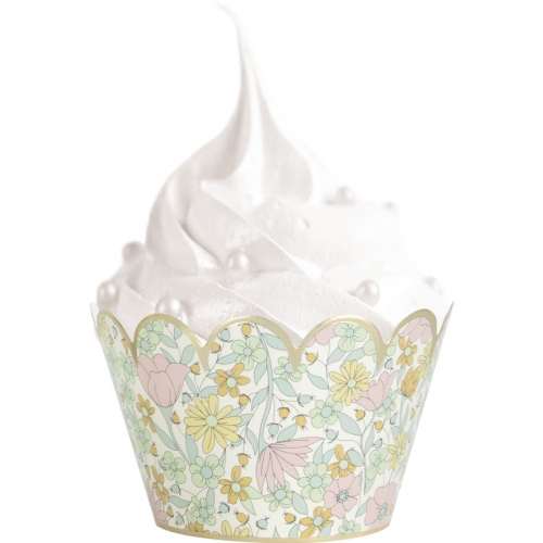 6 Caissettes Cupcakes Shabby et Or 