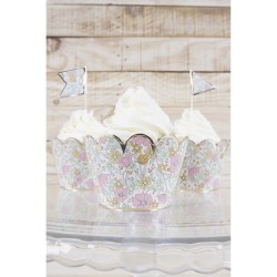 6 Caissettes Cupcakes Shabby et Or. n2