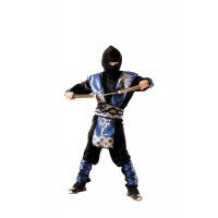Dguisement Ninja Bleu/Or Taille 7-9 ans