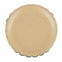 Boîte à Fête Festonnées Kraft et Or. n°1