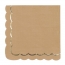 Contient : 1 x 16 Serviettes Festonnes Kraft et Or