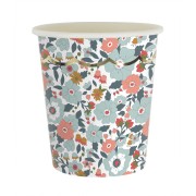 8 Gobelets Festonnes Fleurs et Or